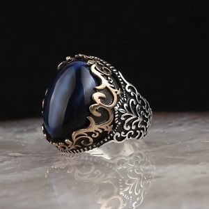 Silver Ring (Blue Tiger Eye Stone)