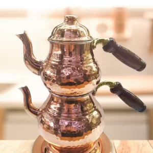 مجموعة إبريق الشاي العثماني النحاسي المطبوخ ديزي